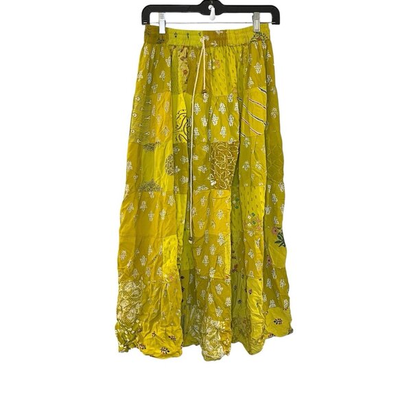 INDIA BOUTIQUE Patchwork Floral Full Maxi Skirt Hippie Gypsy Boho Fairy OS - Picture 1 of 7